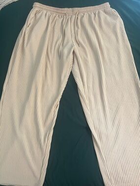 Boohoo Men's Cream Textured Pants